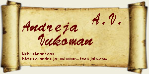 Andreja Vukoman vizit kartica